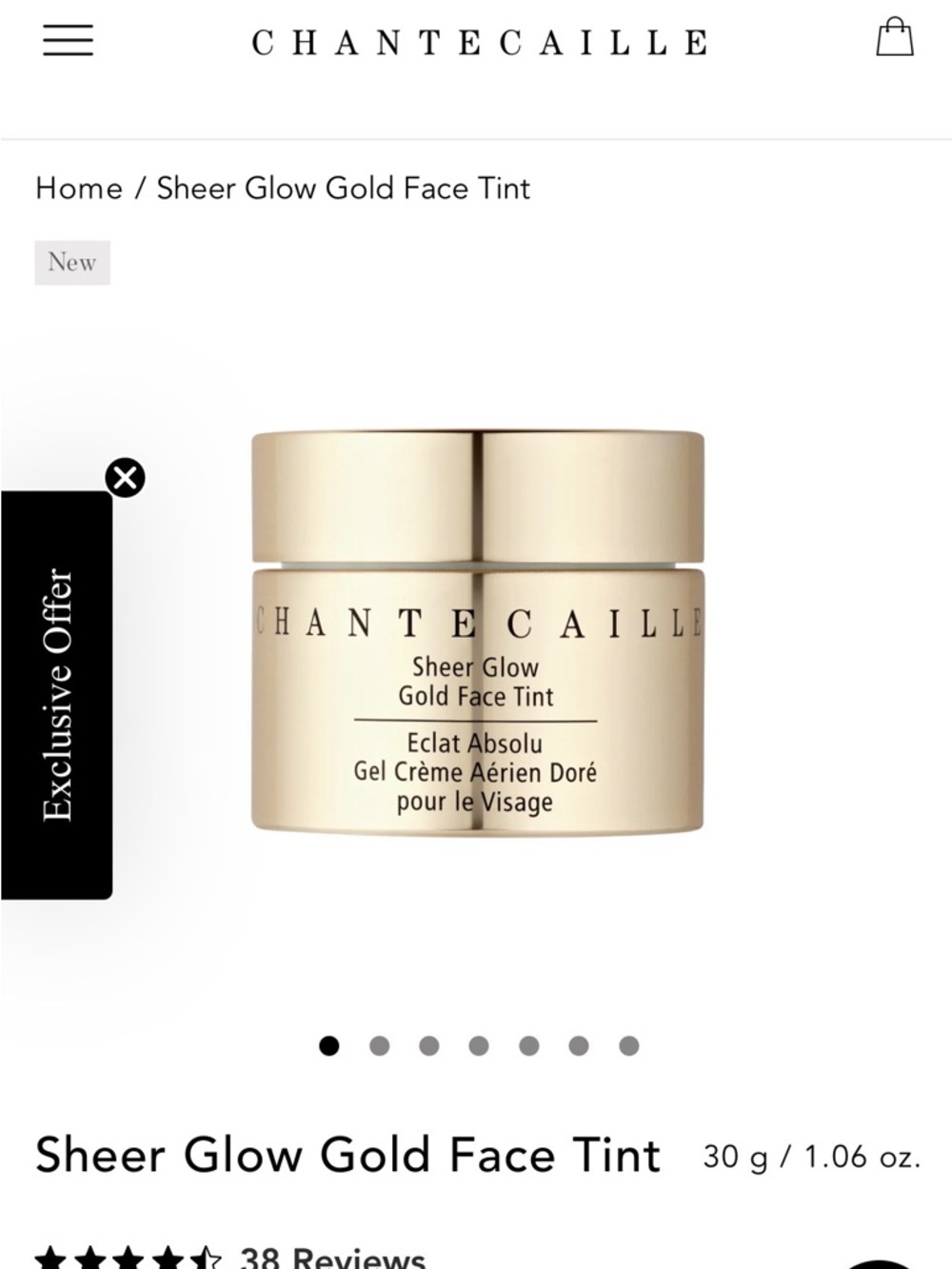 Used Chantecaille Sheer Glow Face Tint — Gold